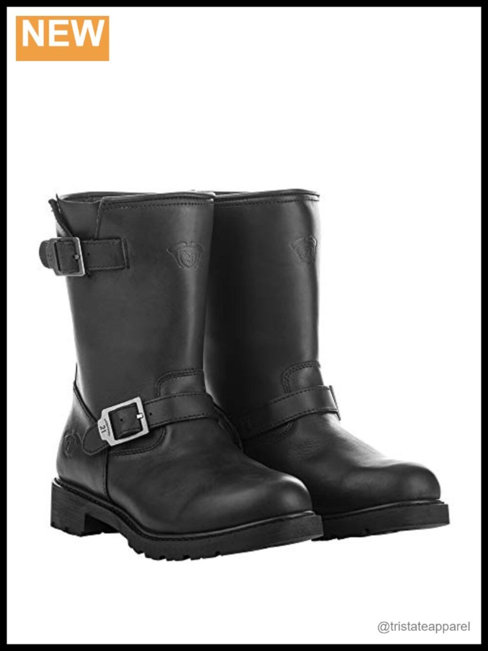 Men's Leather Motorcycle Boots Waterproof Engineer Style